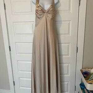 Champagne colored long formal dress